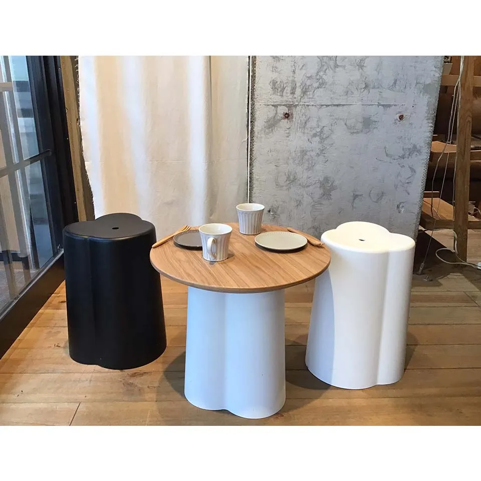 ローテーブルTT-S124Bホワイト/ナチュラル - 5