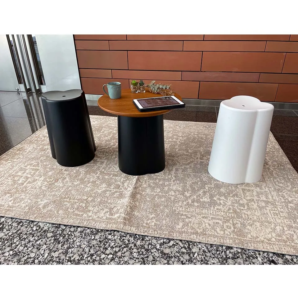 ローテーブルTT-S124Bブラック/ブラウン - 6