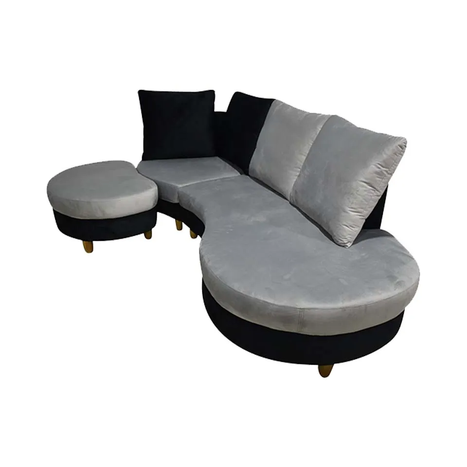 カウチソファM-HY319ブラック/グレー - 4