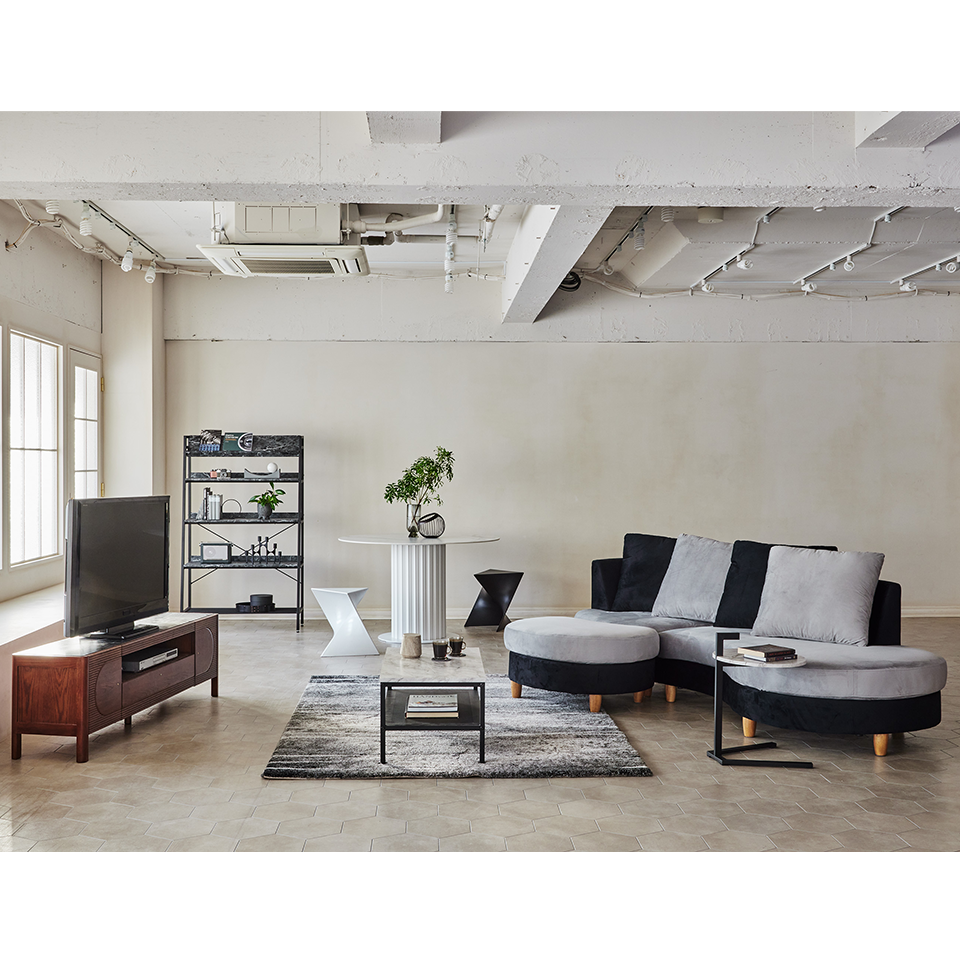 カウチソファM-HY319ブラック/グレー - 6