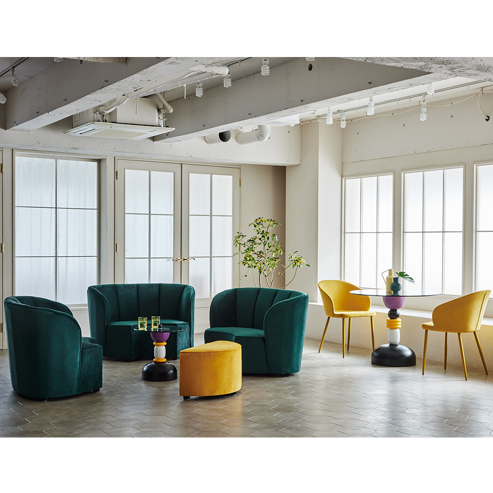 ソファFLOWERグリーン/イエロー - 7