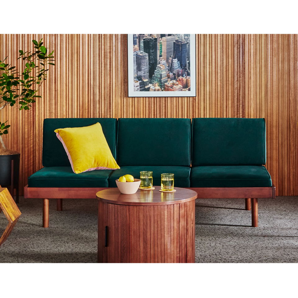 ソファYU9279 3人掛けグリーン