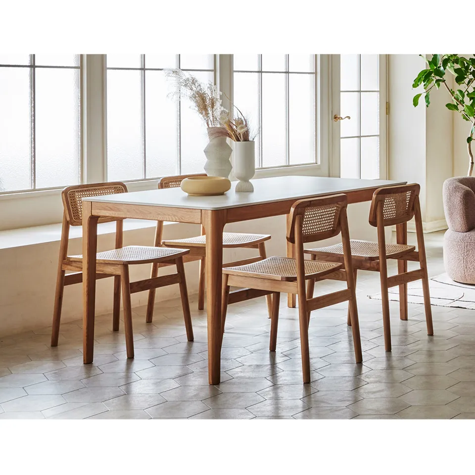 ダイニングテーブルCST-YB302-150ホワイト/オーク - 6