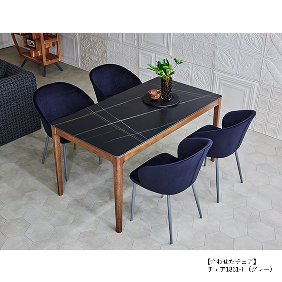 ダイニングテーブルCST-YB302-150ブラック/ウォ... - 5