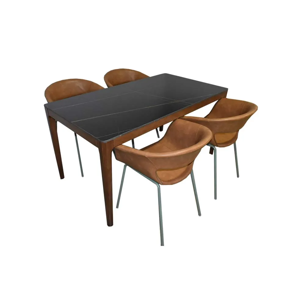 ダイニングテーブルCST-YB302-150ブラック/ウォ... - 8