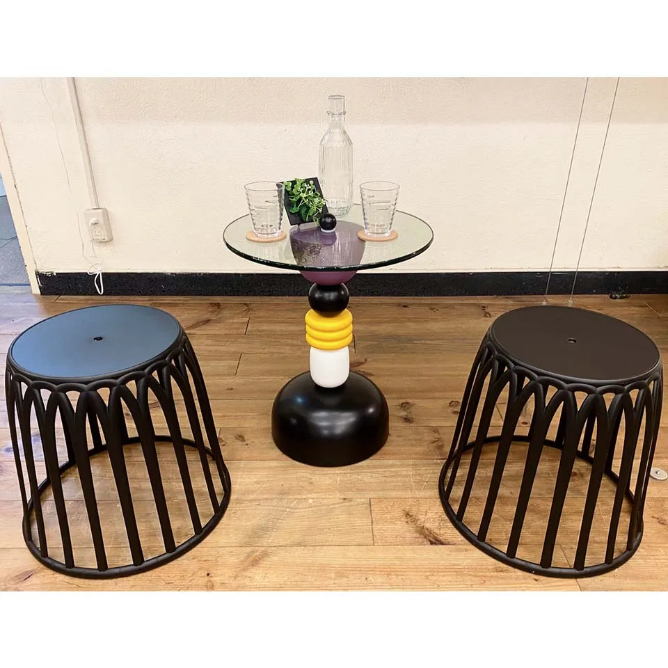 【同色2脚組】スツールC3ブラック - 5