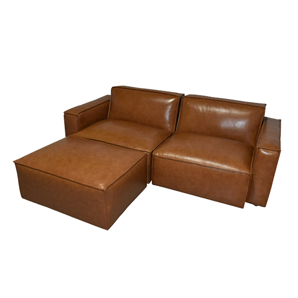 カウチソファZM870ブラウンレザー - 3