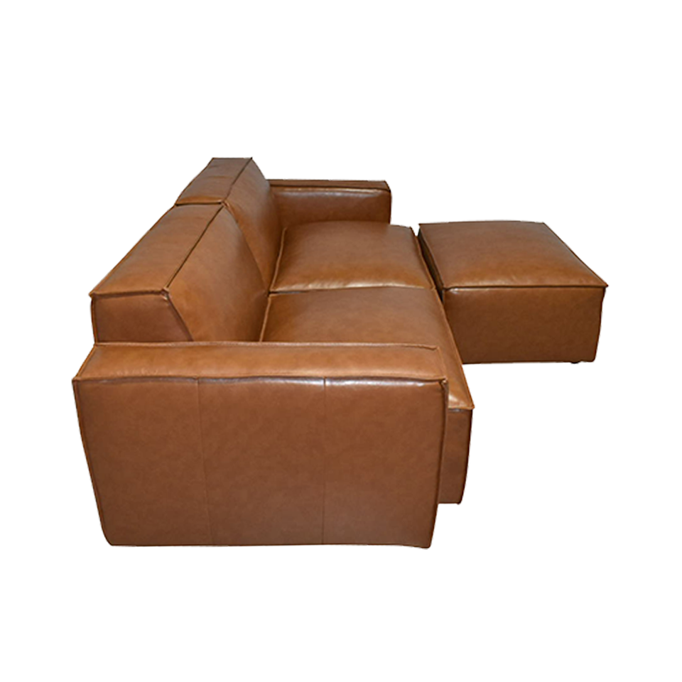 カウチソファZM870ブラウンレザー - 4