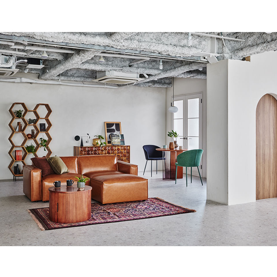 カウチソファZM870ブラウンレザー - 6