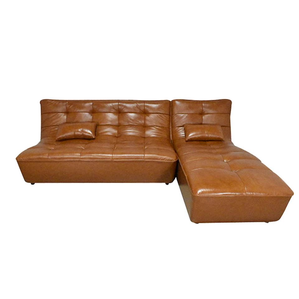 カウチソファZM890ブラウンレザー - 2