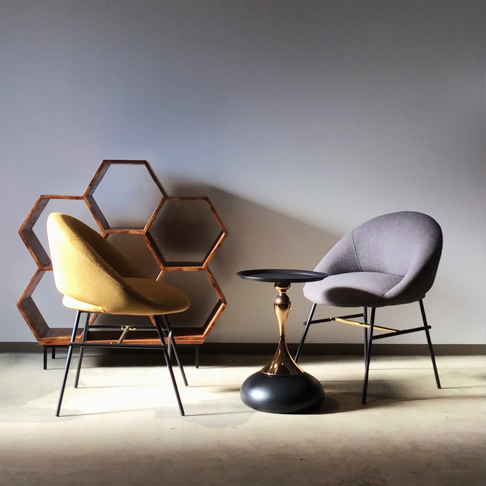 サイドテーブルAJJ-85ブラック/ゴールド - 6