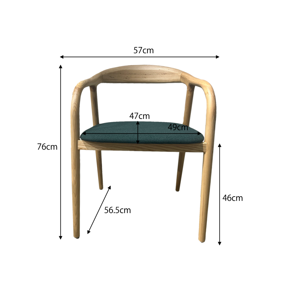 チェアC381ナチュラル／グレー - 12