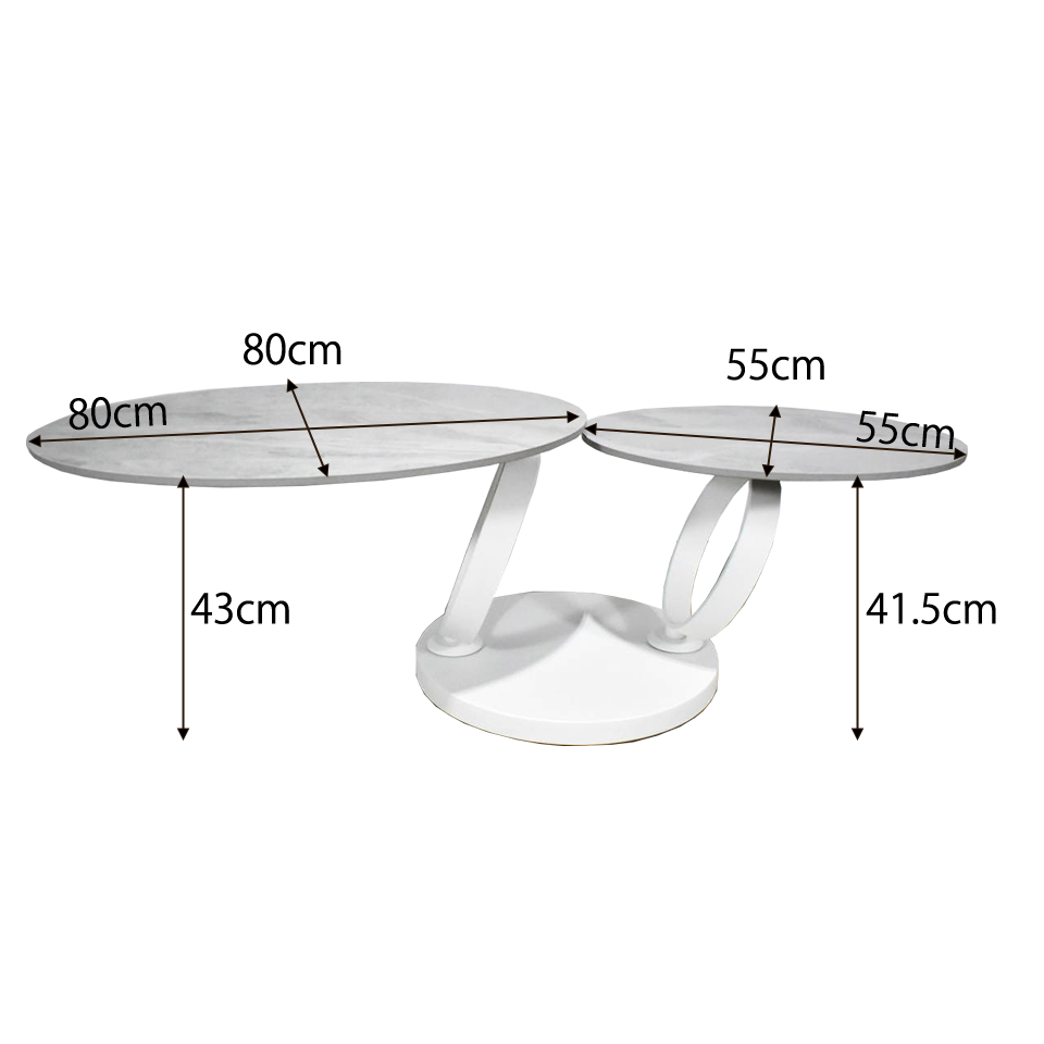 センターテーブルCT102 グレー／ホワイト - 12