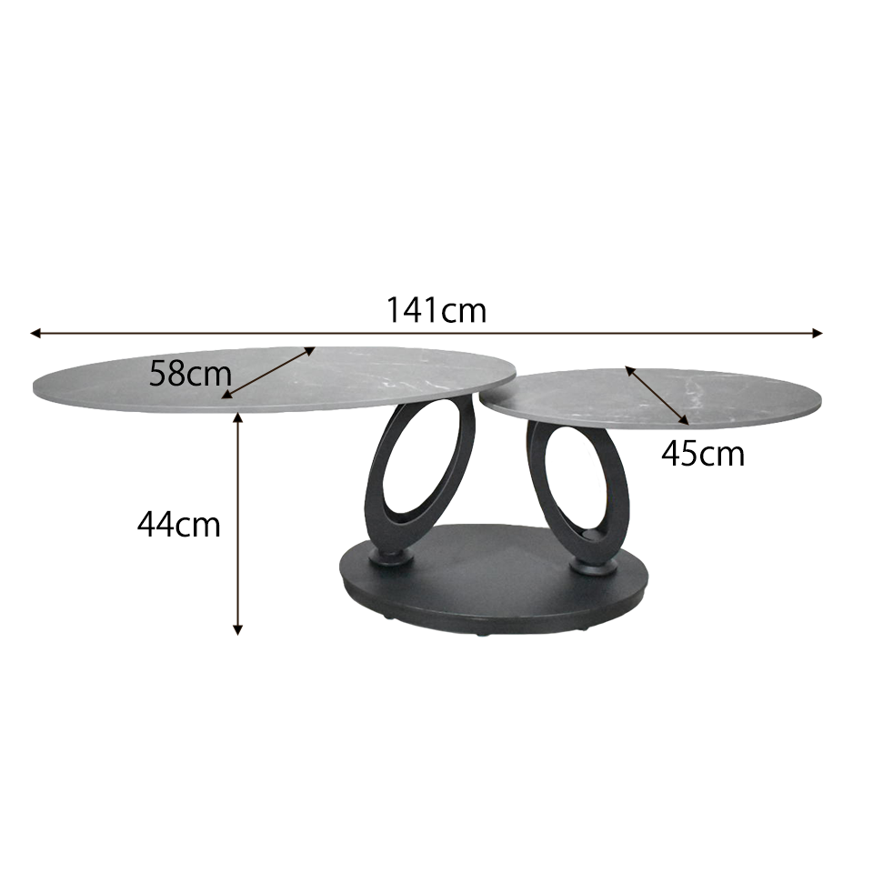 センターテーブル CT107ブラック／ブラック - 12