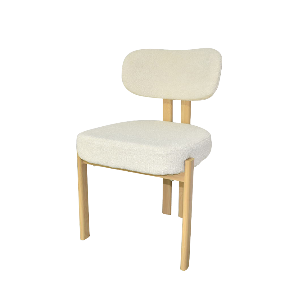 【同色2脚組】チェアZLM012ナチュラル／アイボリー - 3