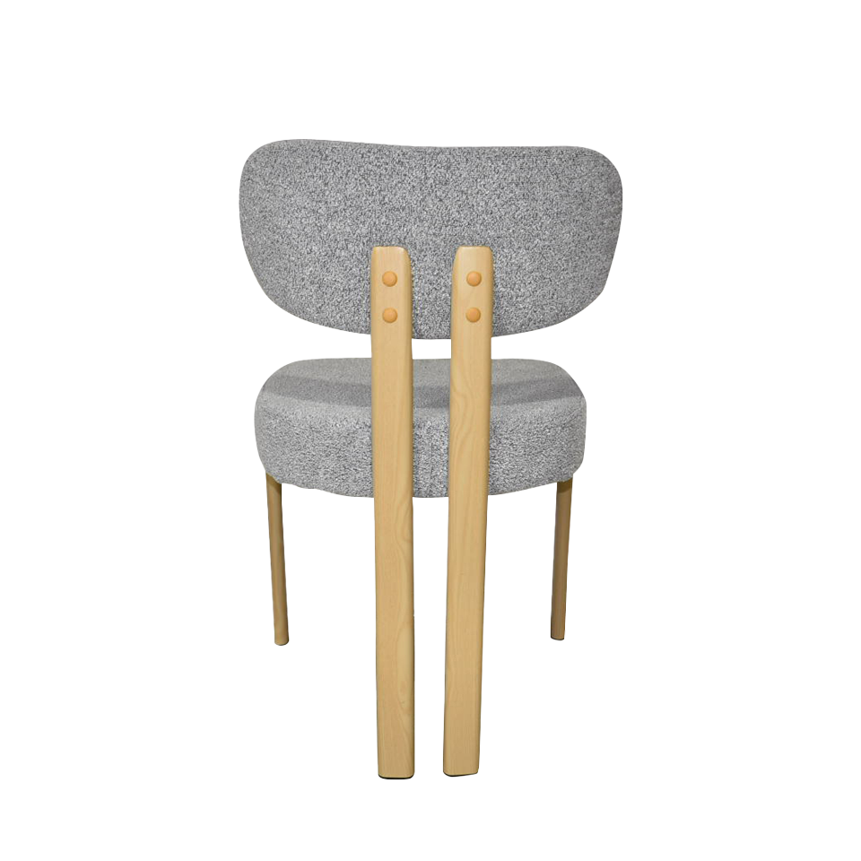 【同色2脚組】チェアZLM012ナチュラル／ライトグ... - 3