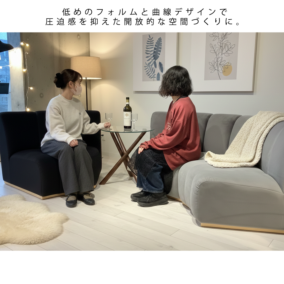 ソファNOVA３個セットグレー - 7