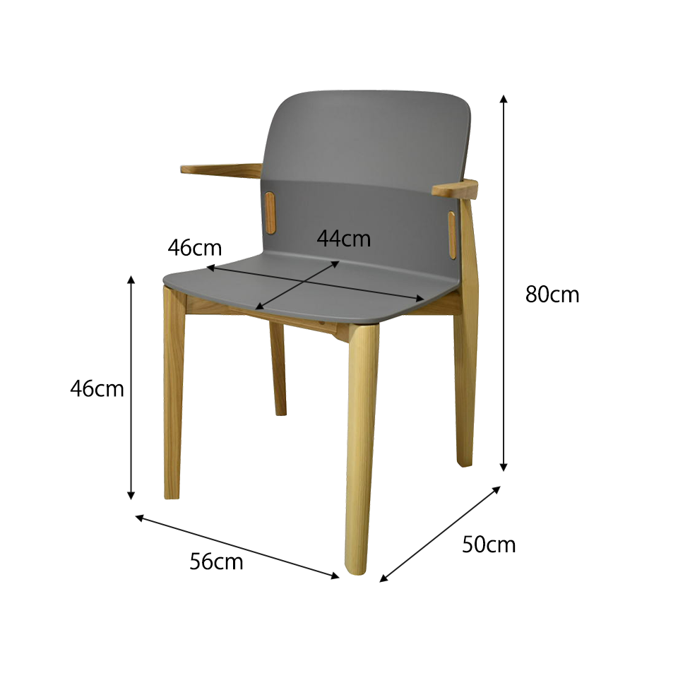 チェアDC-S258Aナチュラル／グレー - 12