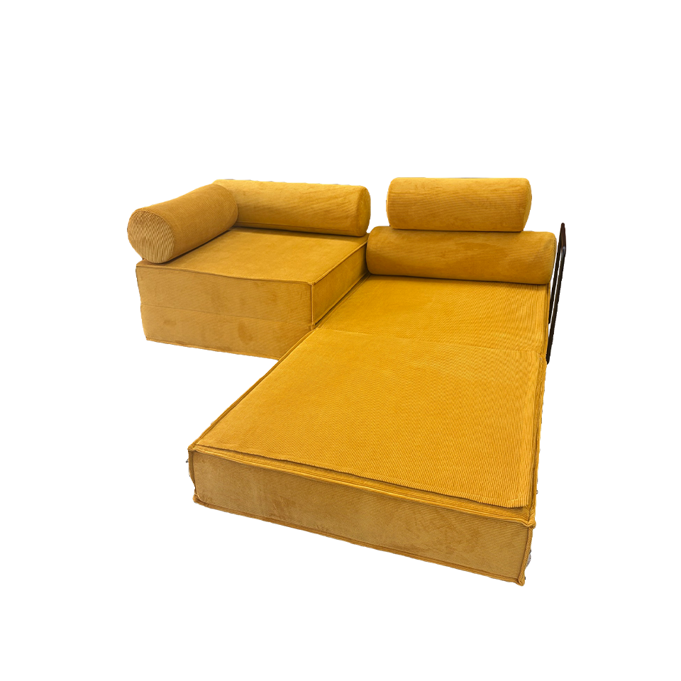 ソファFUTON 2人掛けイエロー - 5