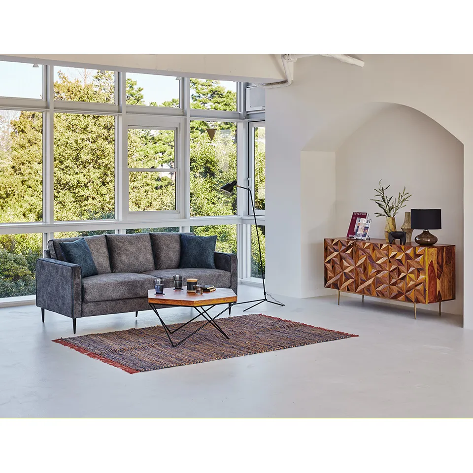 ソファNEW01 3人掛けグレー/ブルー - 10