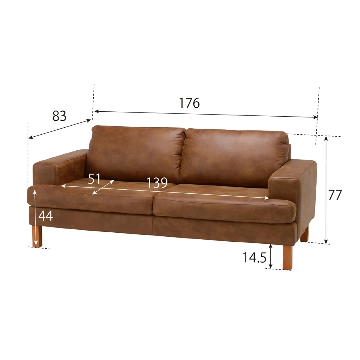 ソファNEW NEST 3人掛けチョコレート - 4