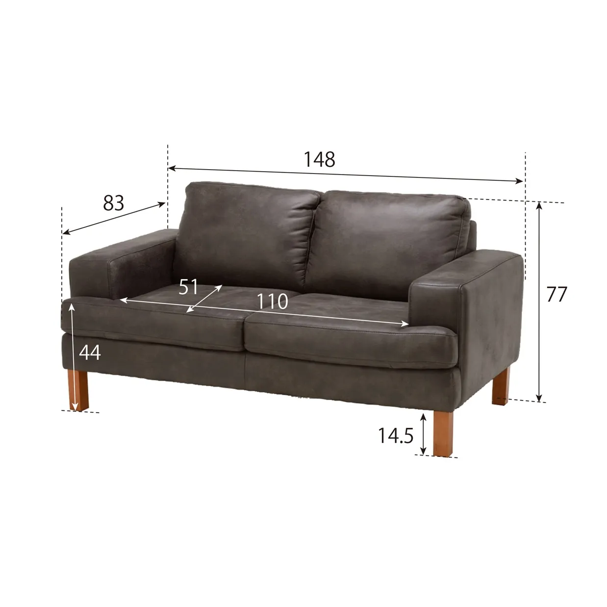 ソファNEW NEST 2人掛けダークグレー - 4