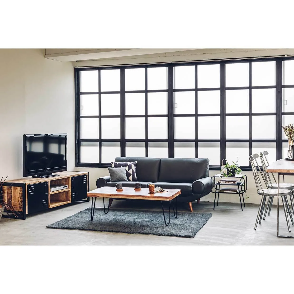 ソファ【本革】PS 3人掛けダークグレー - 4