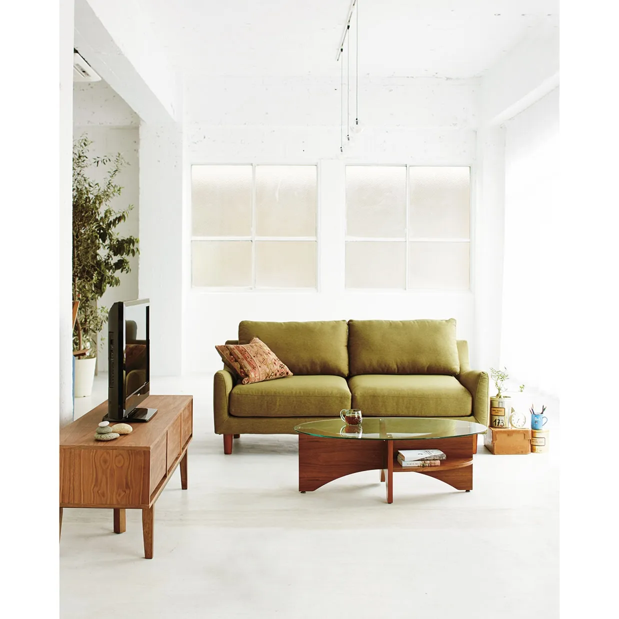 ソファTD2905 3人掛けグリーン - 7