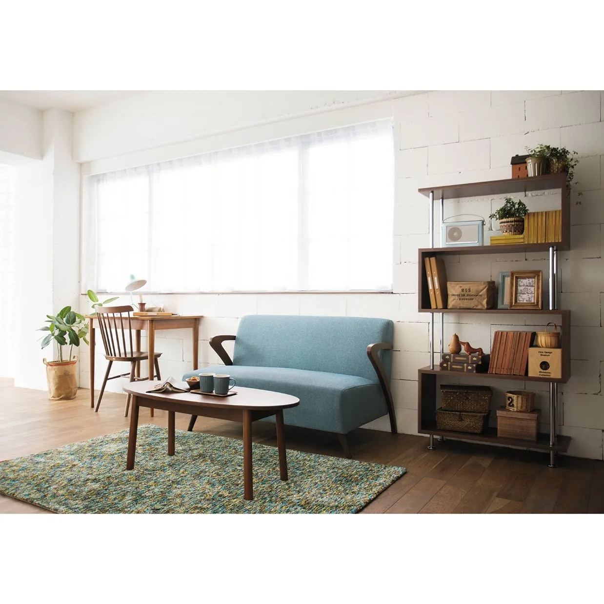 ソファ8581B 2人掛けブルー - 6