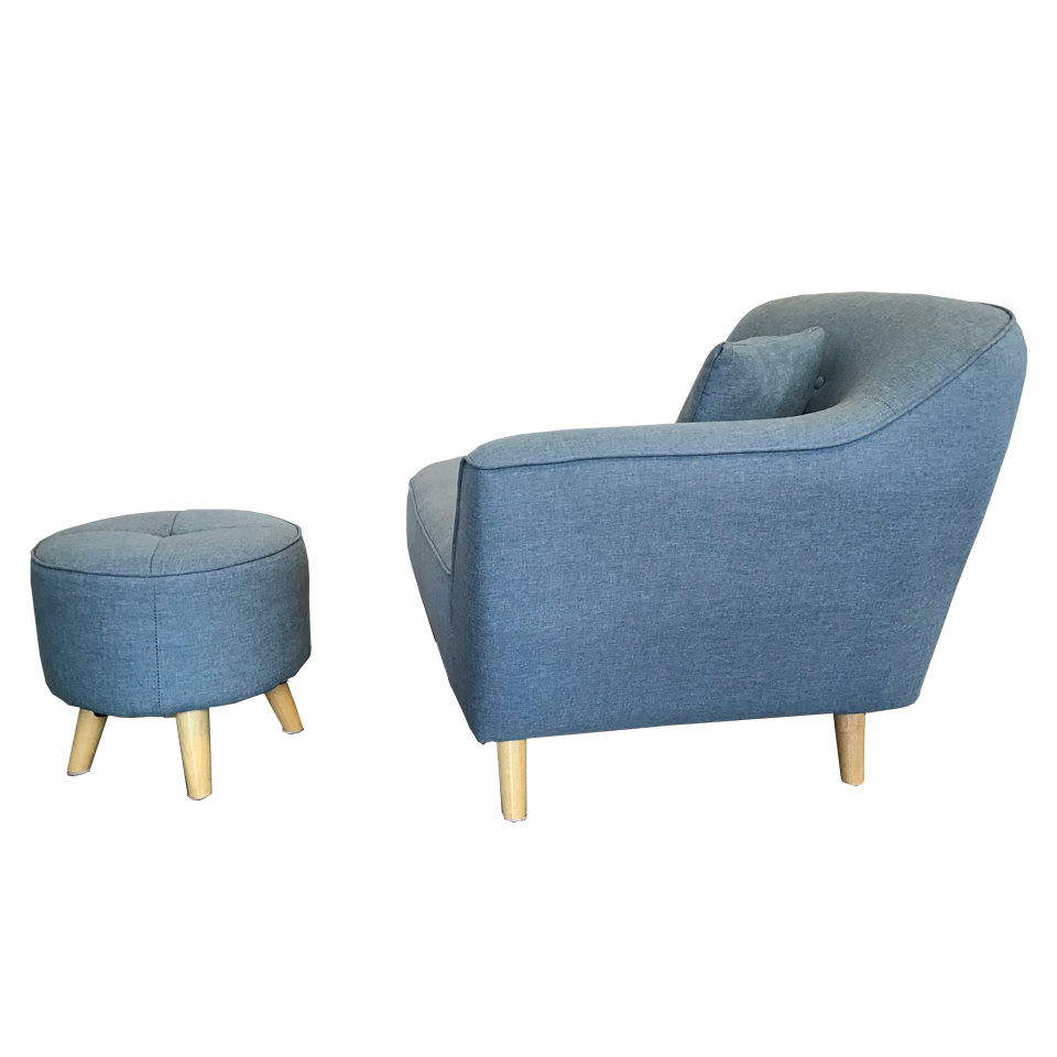 ソファYU8946B(オットマン付き)ブルー - 3
