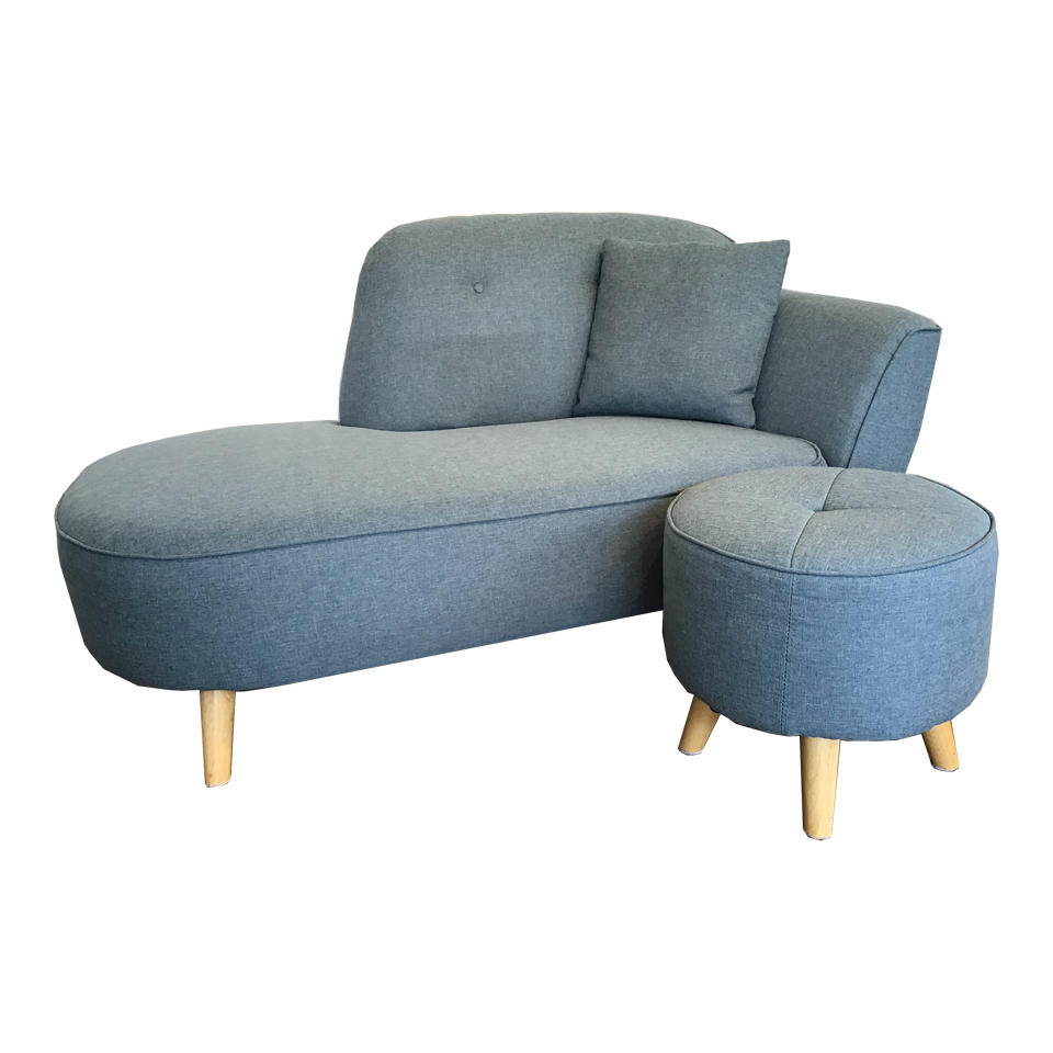 ソファYU8946B(オットマン付き)ブルー