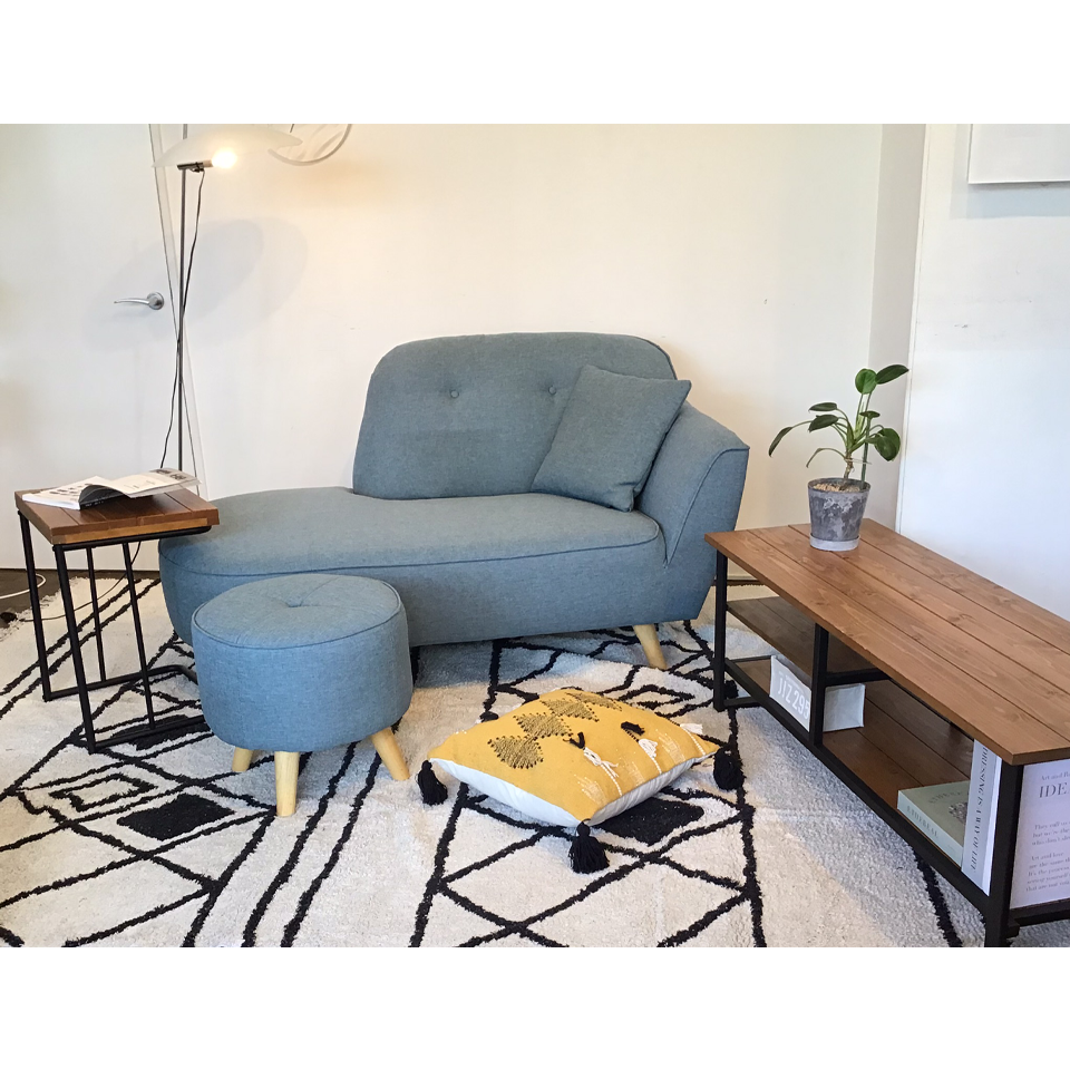ソファYU8946B(オットマン付き)ブルー - 5