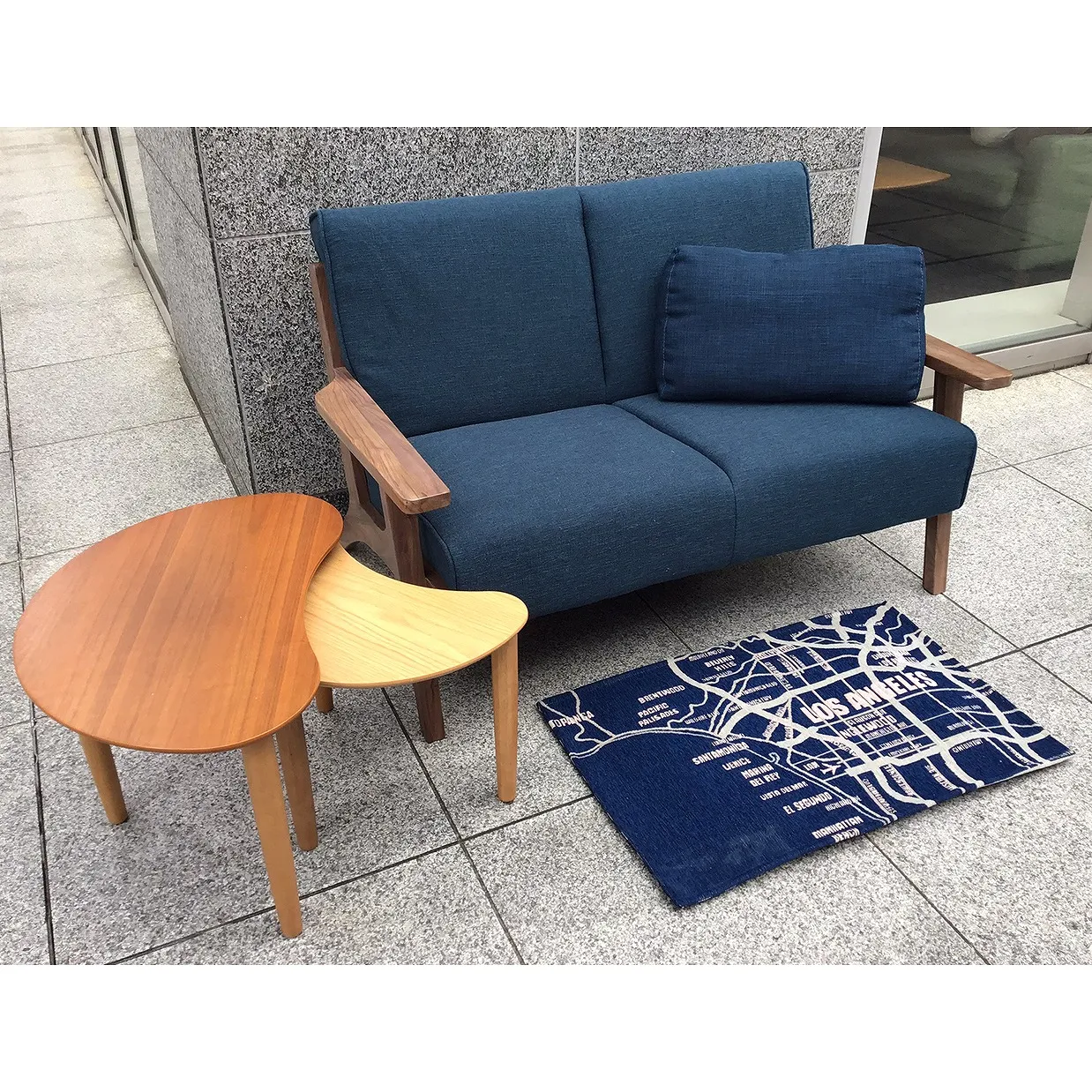 ソファNC130A 2人掛けブルー/ウォールナット - 6