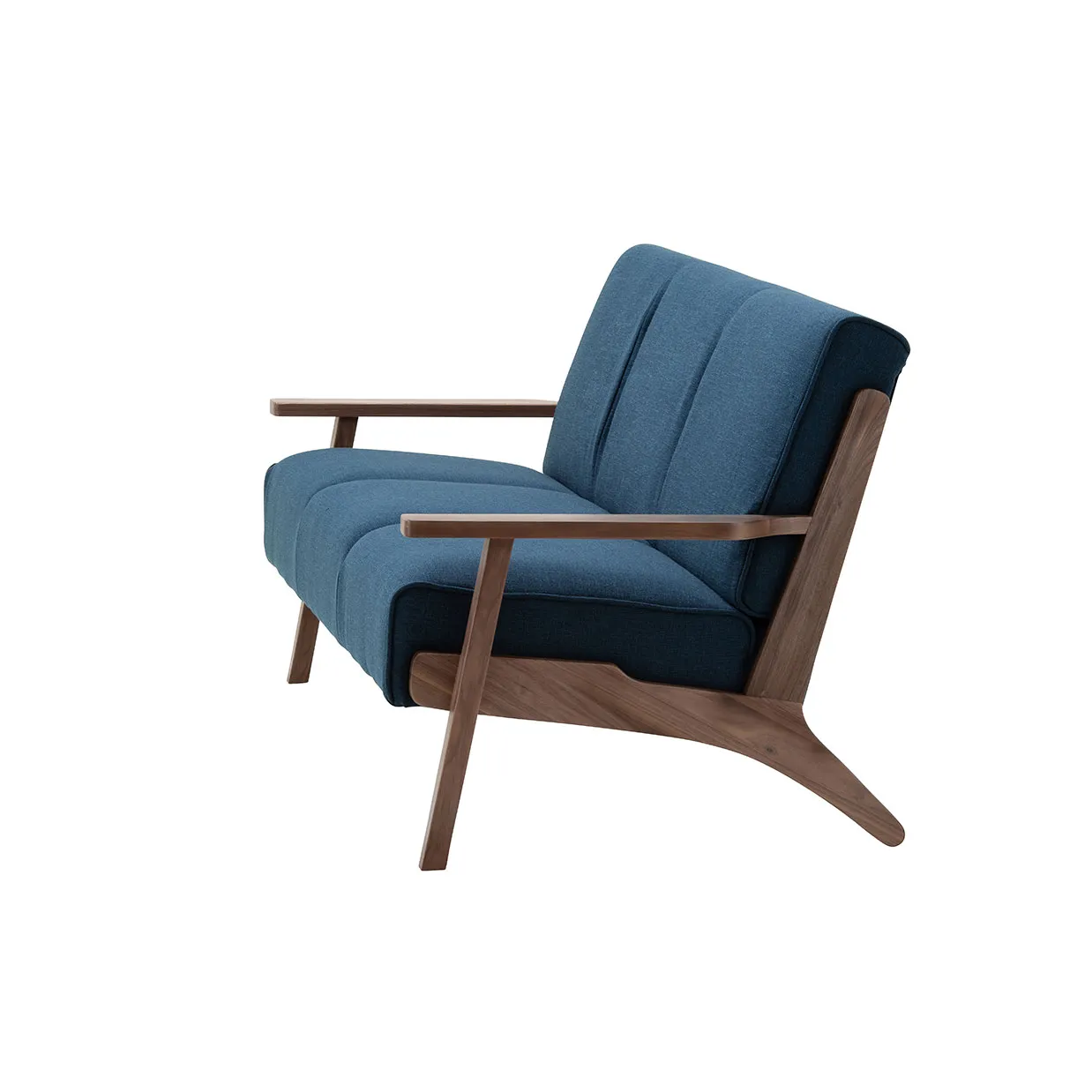 ソファNC130A 3人掛けブルー/ウォールナット - 3