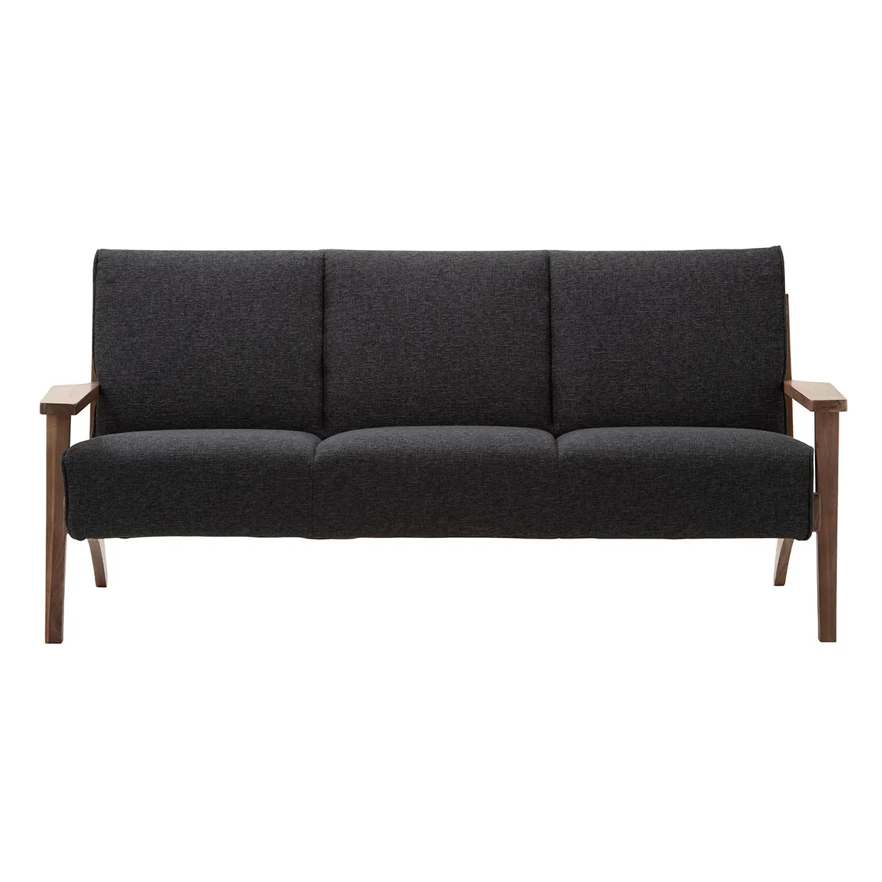 ソファNC130A 3人掛けブラック/ウォールナット - 2