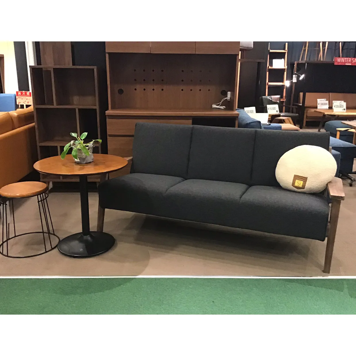 ソファNC130A 3人掛けブラック/ウォールナット - 5