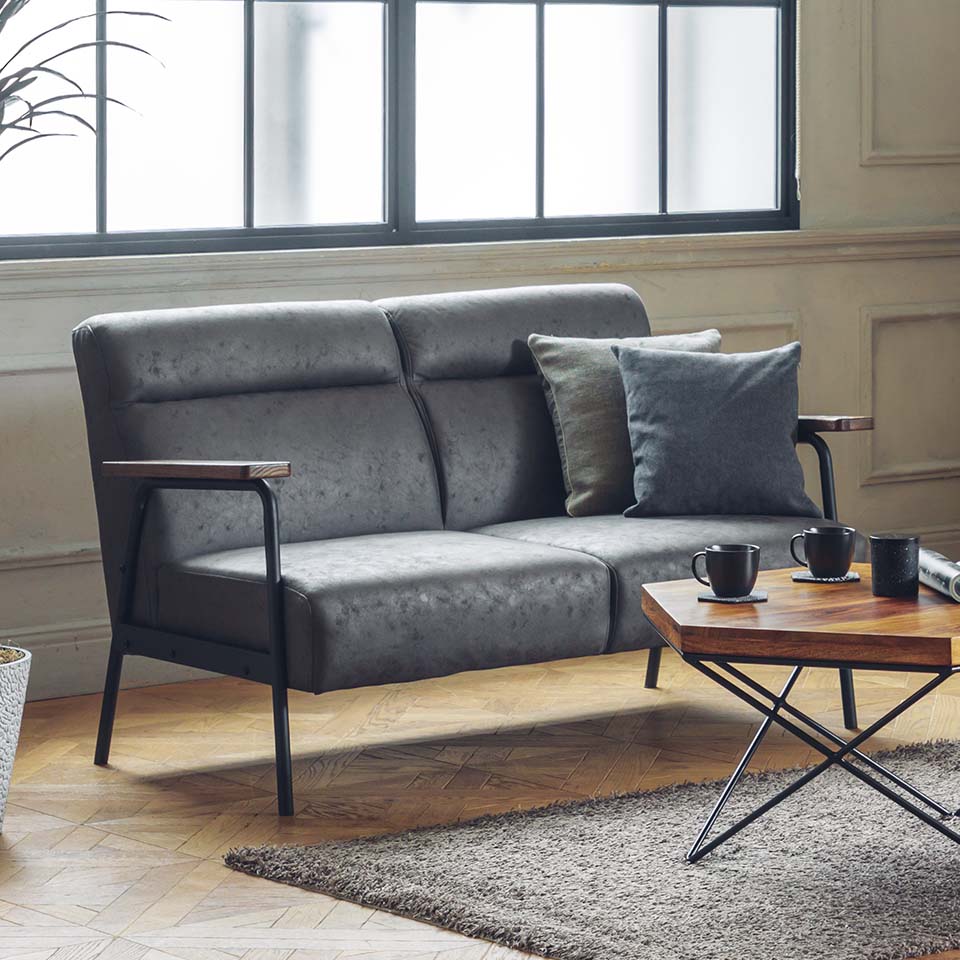 ソファNC728A 2人掛けダークグレー - 2