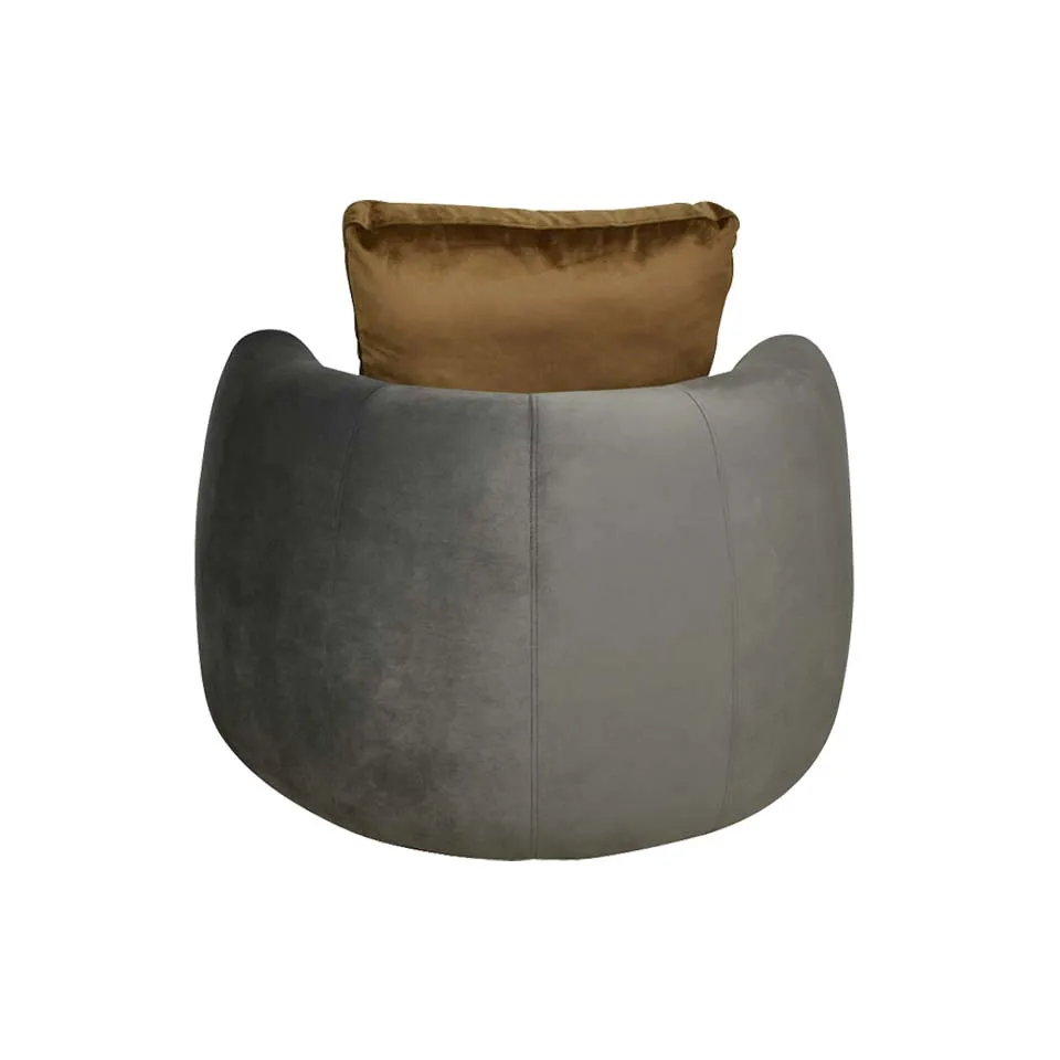 ソファCIRCLE 1人掛けグレー/ブラウン - 4