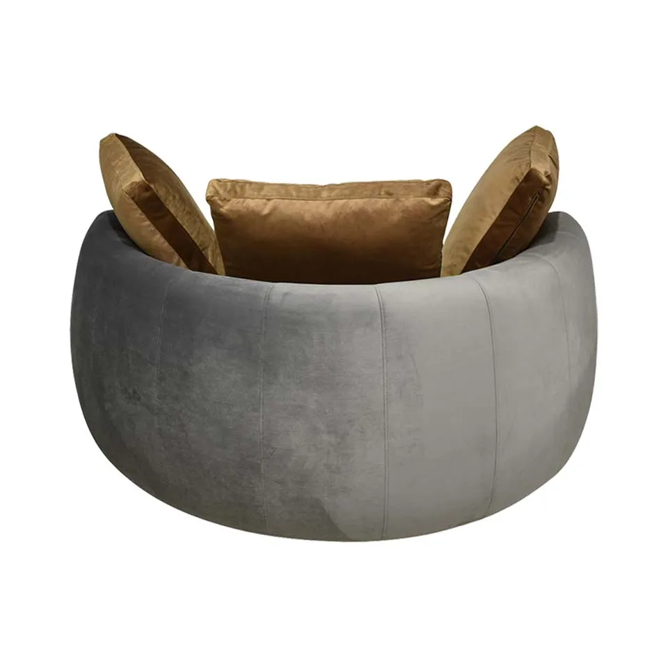 ソファCIRCLE 2人掛けグレー/ブラウン - 4