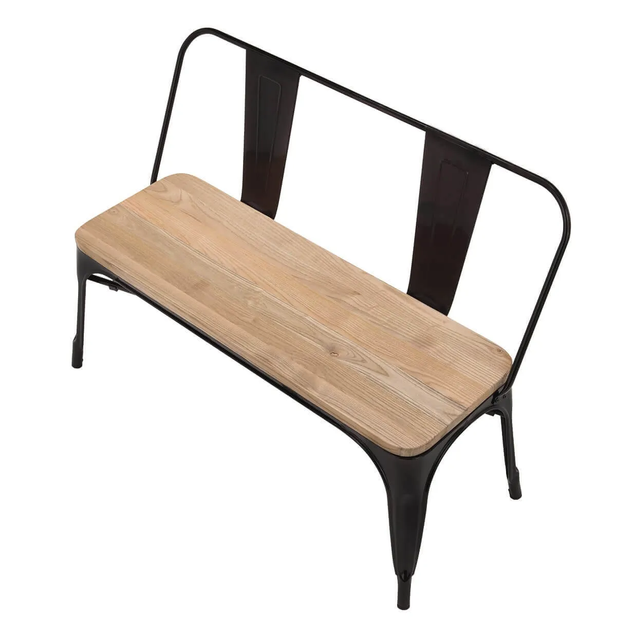 ベンチTS3534-105MNブラック/ナチュラル - 5