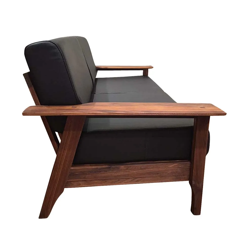 ソファ【本革】1610 3人掛けブラック... - 3