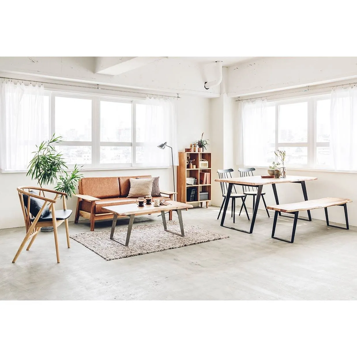 コーヒーテーブルSBL-04ナチュラル/ガルバナイズド - 5