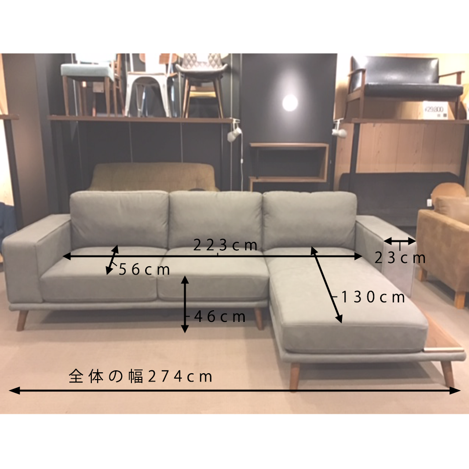 カウチソファV-991グレー - 14