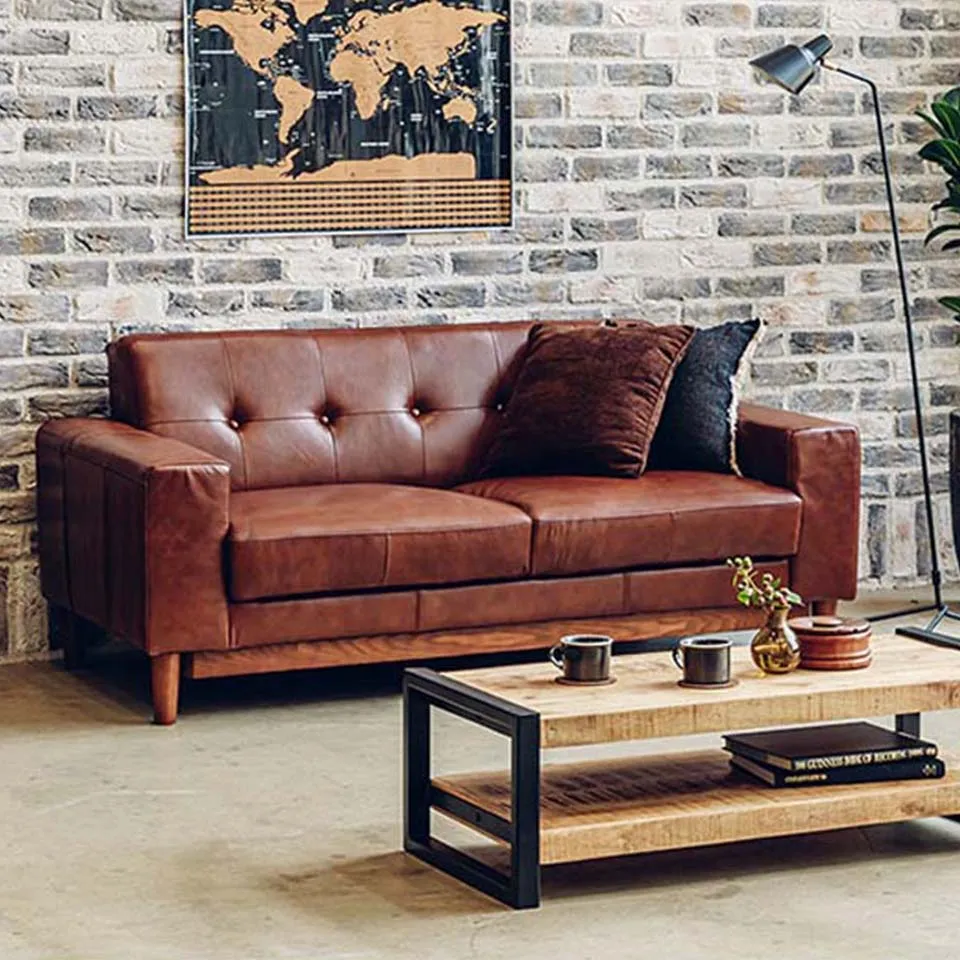 ソファ【本革】HY7311D 3人掛けブラウン