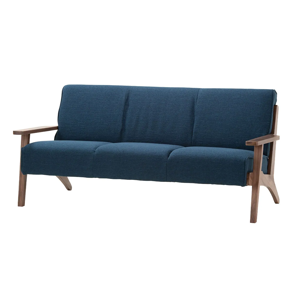 ソファNC130A 3人掛けブルー/ウォールナット