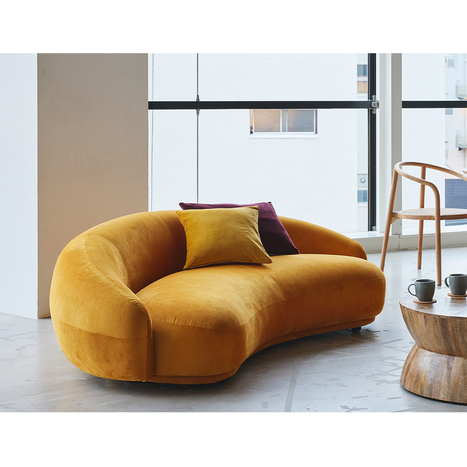 ソファBEANS 3人掛けイエロー