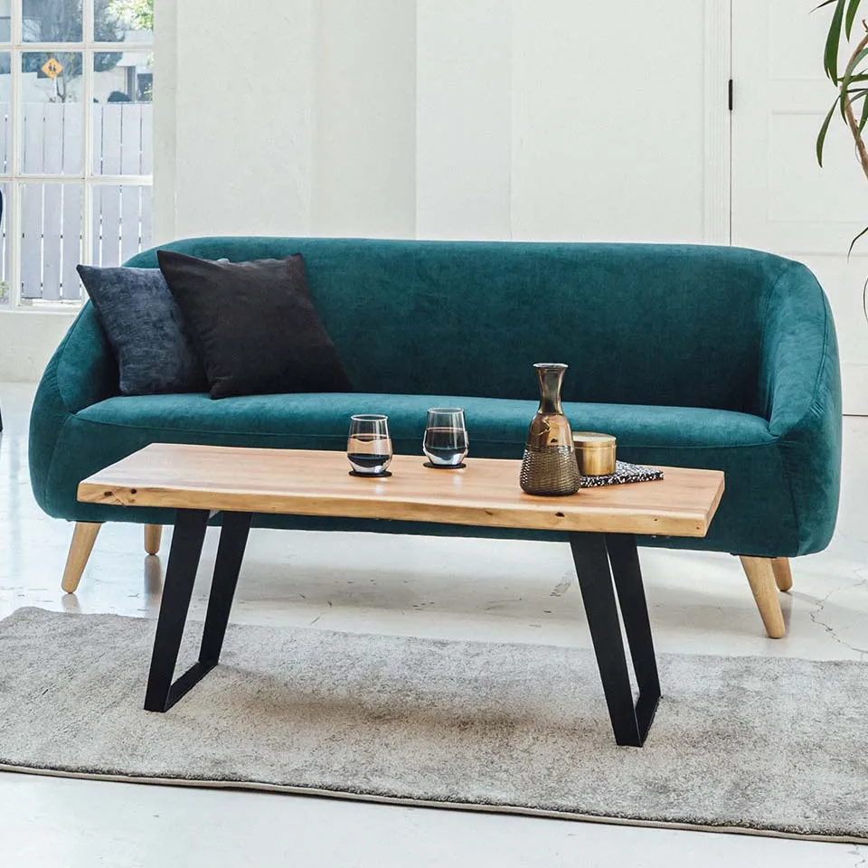 ソファALEXIA 3人掛けピーコックグリーン