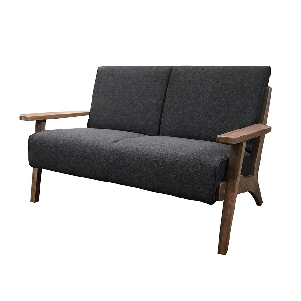 ソファNC130A 2人掛けブラック/ウォールナット